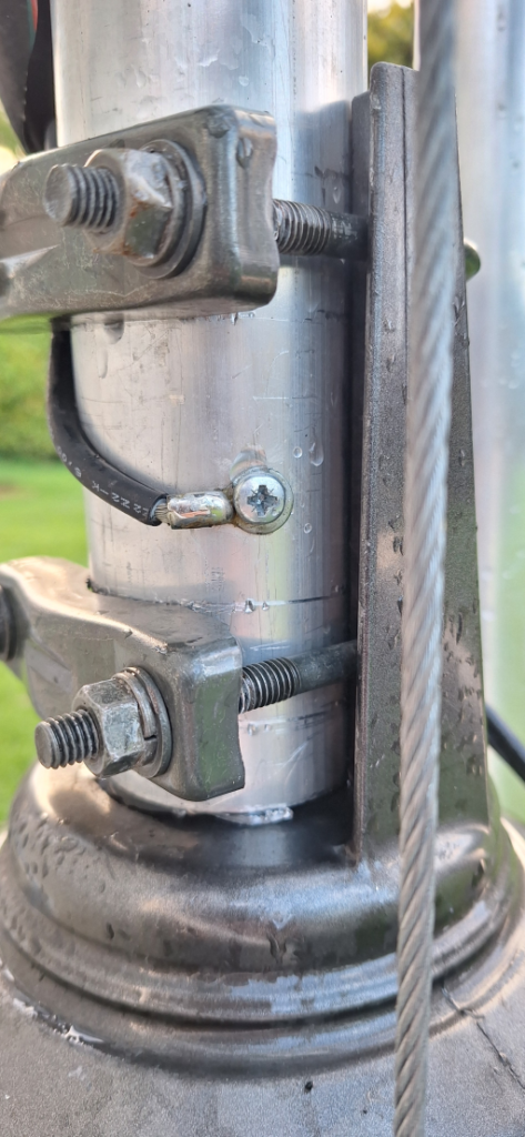 Top mast grouding cable